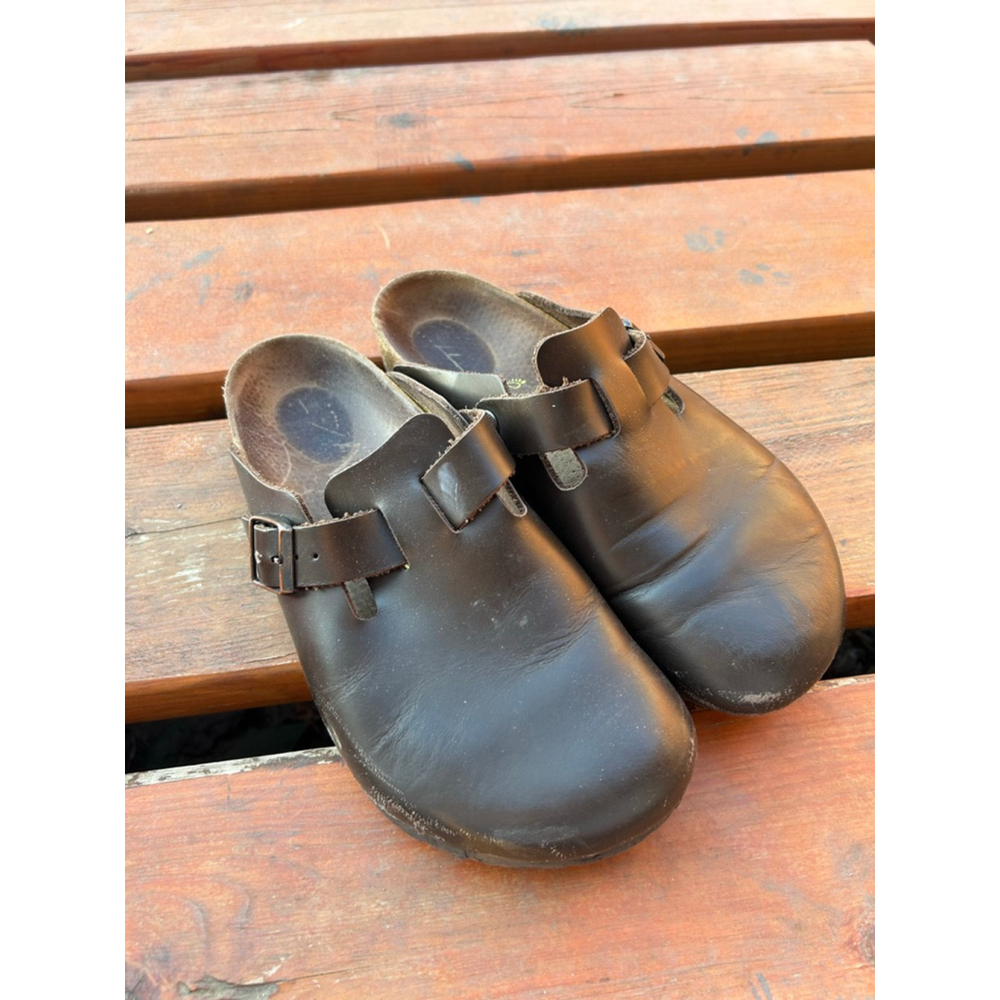 Birkenstock Brown Leather Boston Clogs
